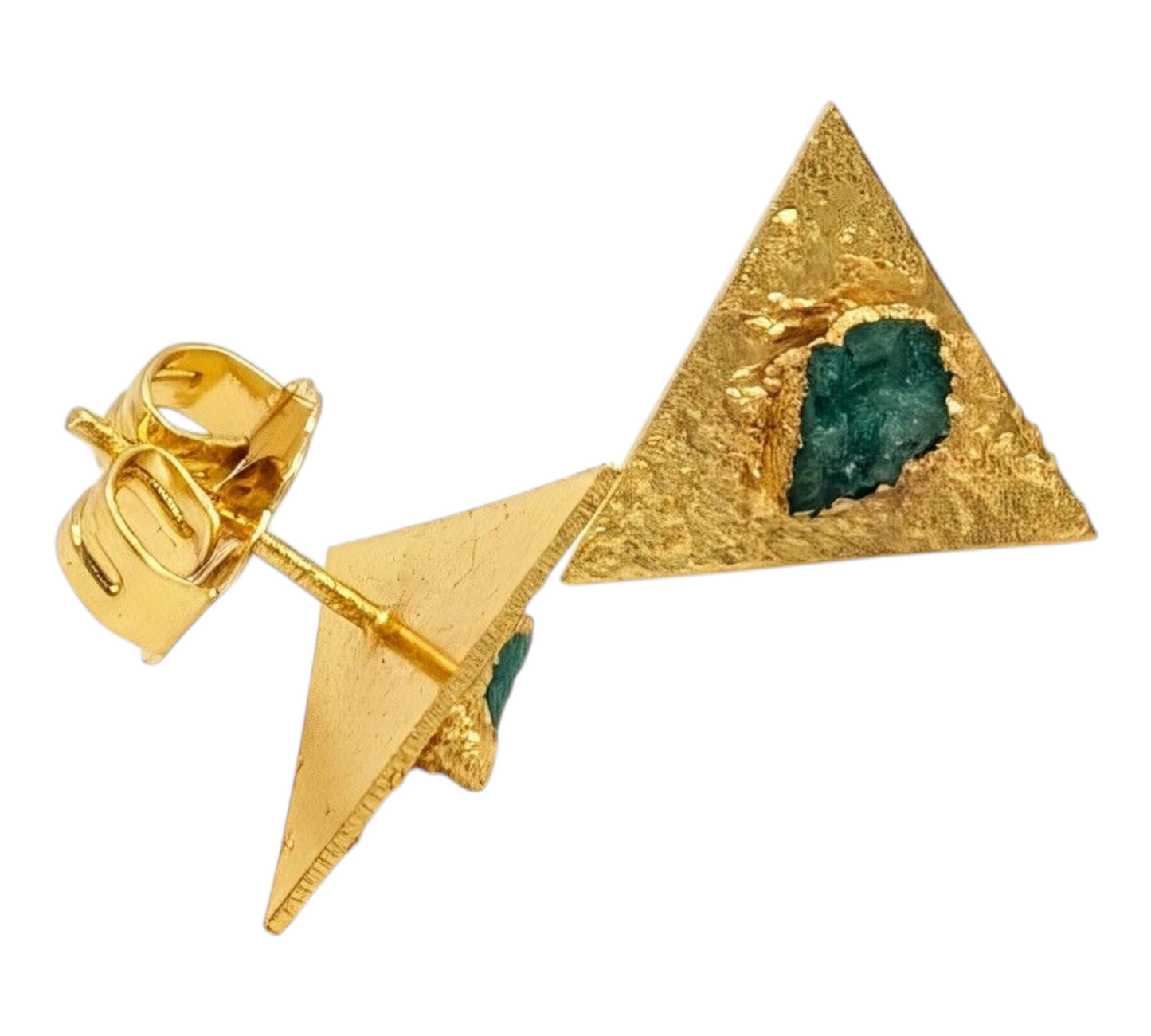 Alma Emerald Triangle Earrings