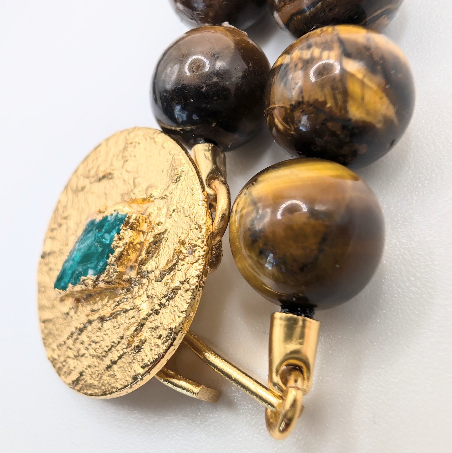 Alma Emerald and Tiger Eye Necklace
