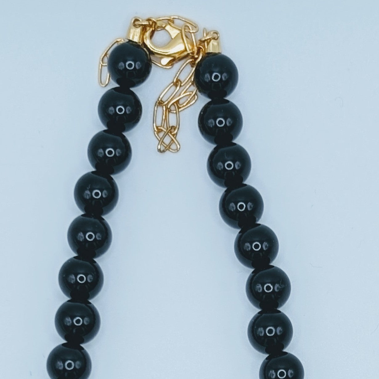 LUNA-Onix Necklace with Pearl and Emerald Pendant