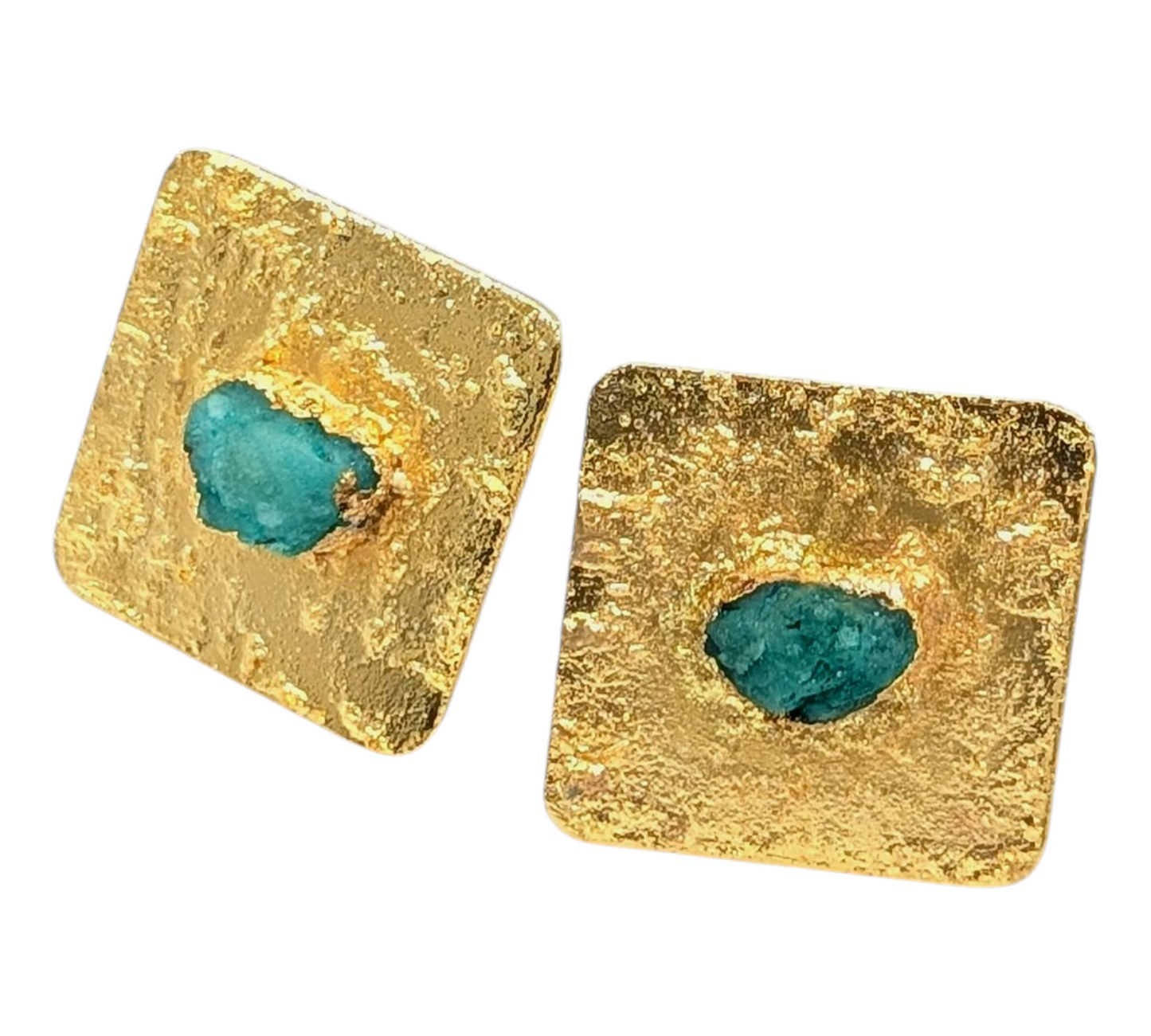 Alma Emerald Square Earrings