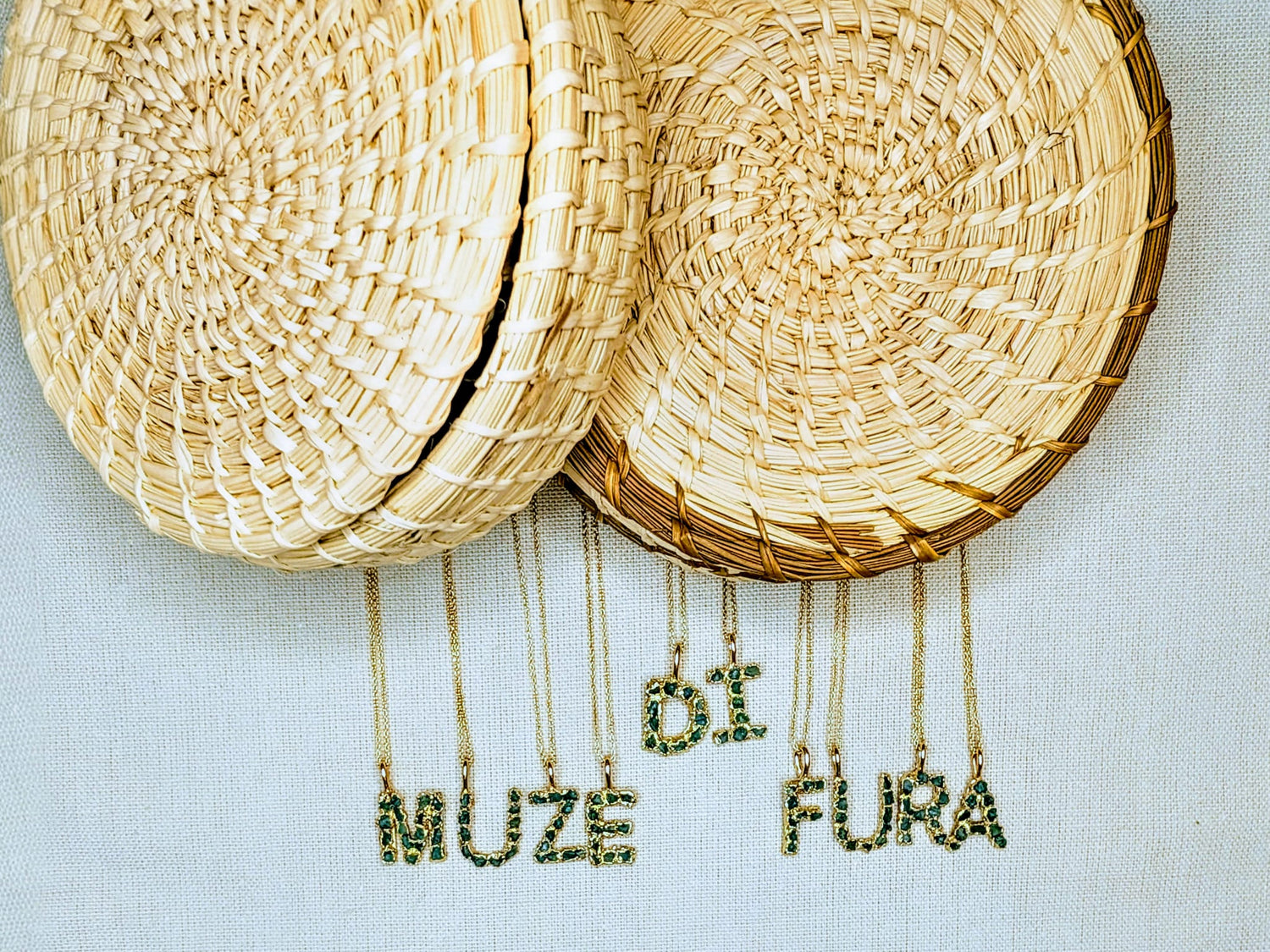 Emerald Initials pendants