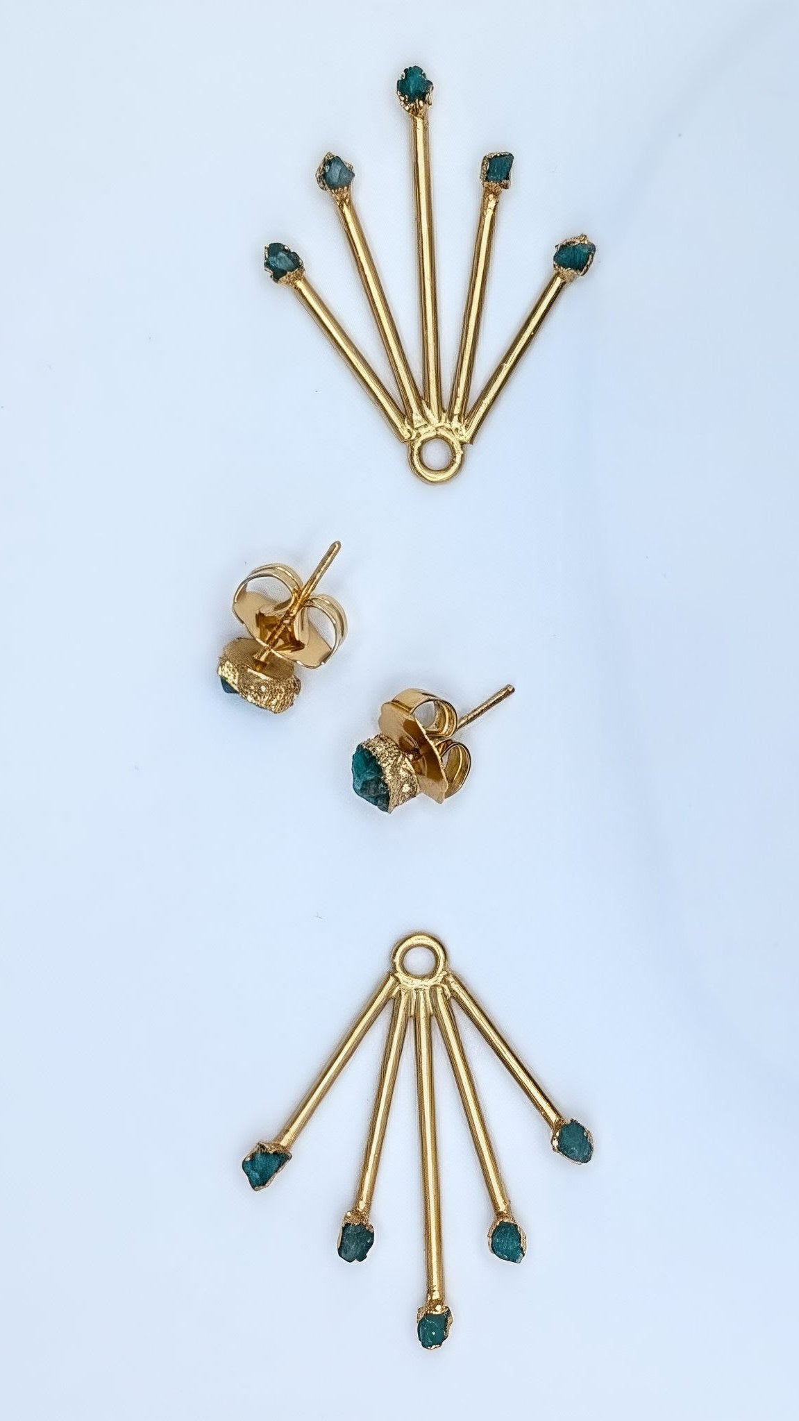 Amia 2 in 1 Emerald Earrings