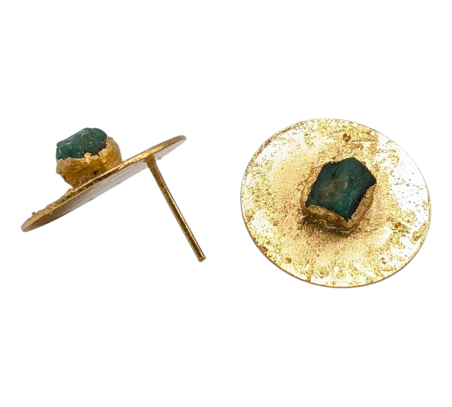 Alma Emerald Circle Earrings