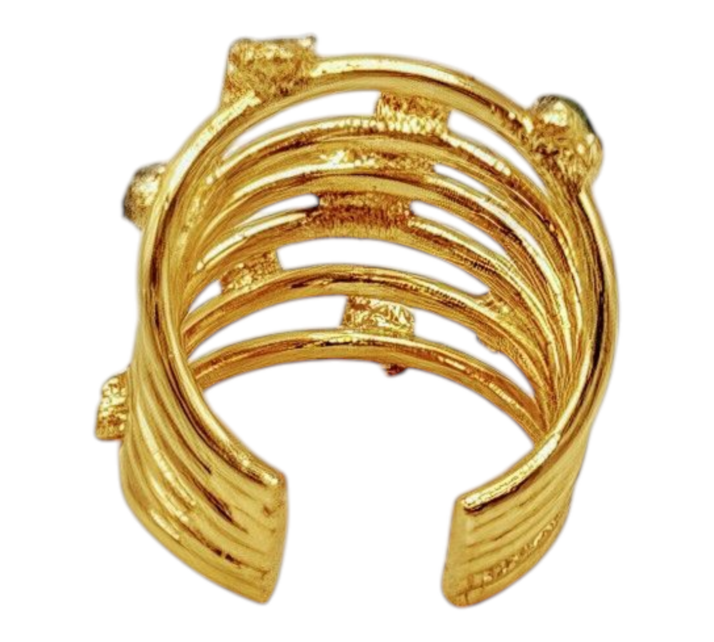 Música Ring — Gold-Plated Bronze with Raw Colombian Emeralds