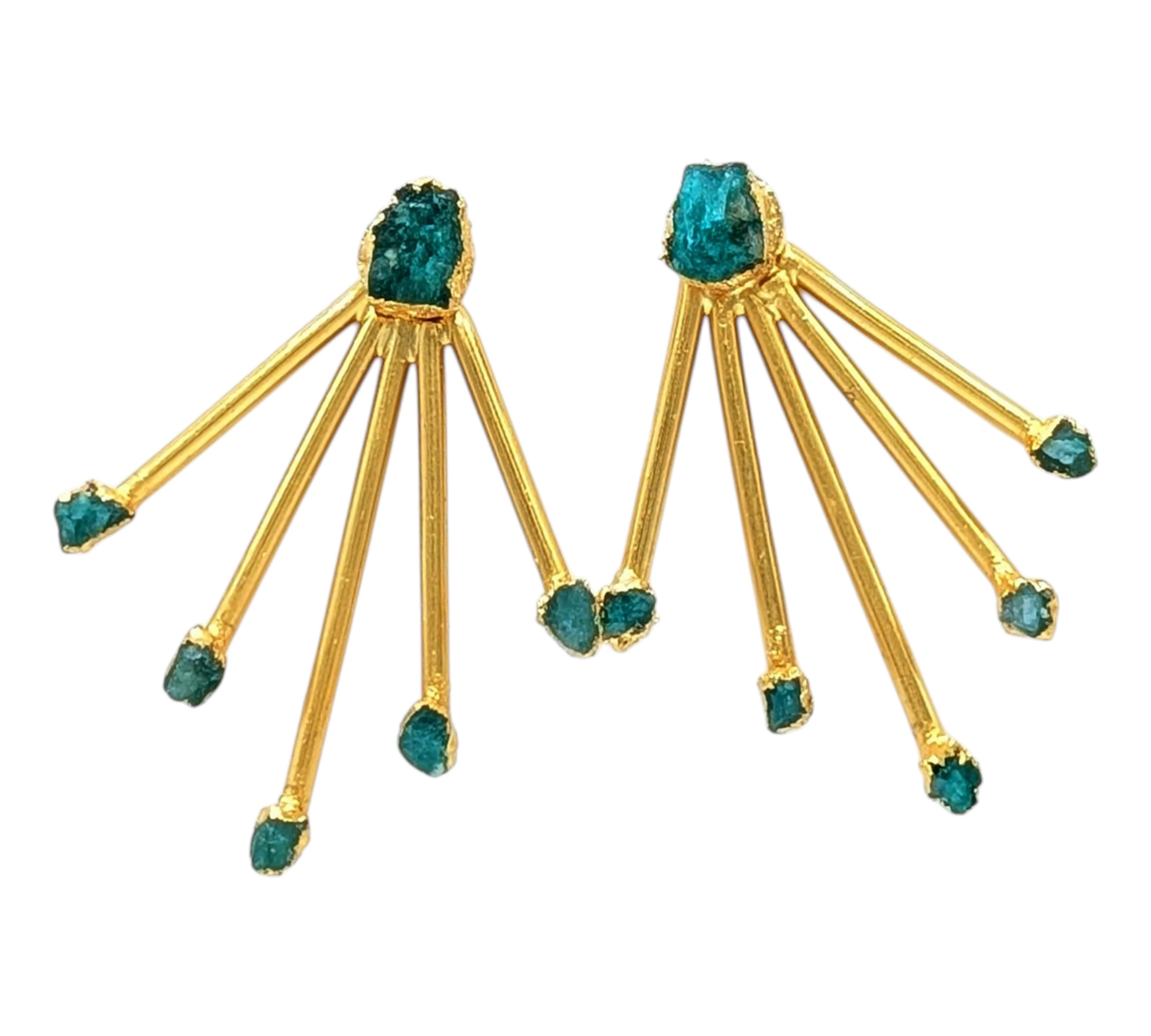 statement 
gold earrings with colombian emeralds