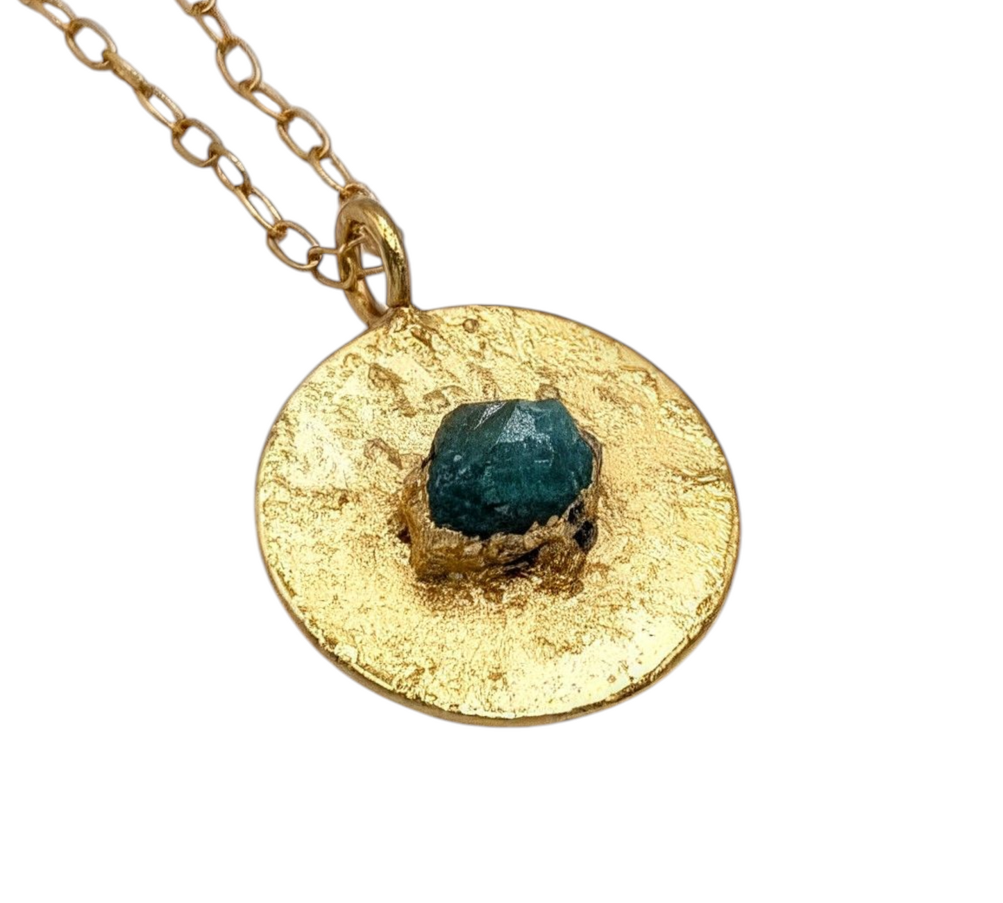 Alma Emerald Circle Pendant Necklace