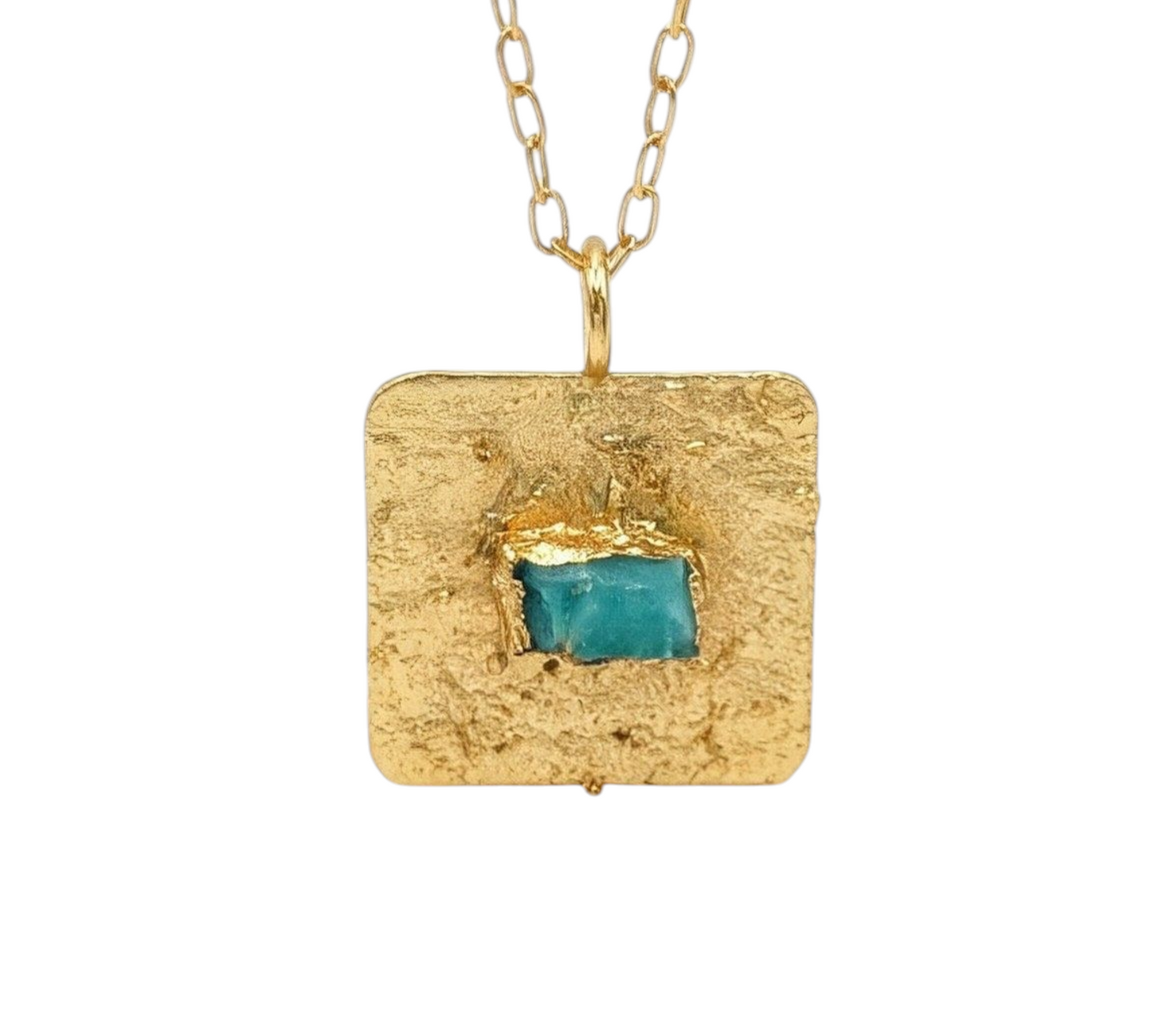 Alma Emerald Square Pendant Necklace