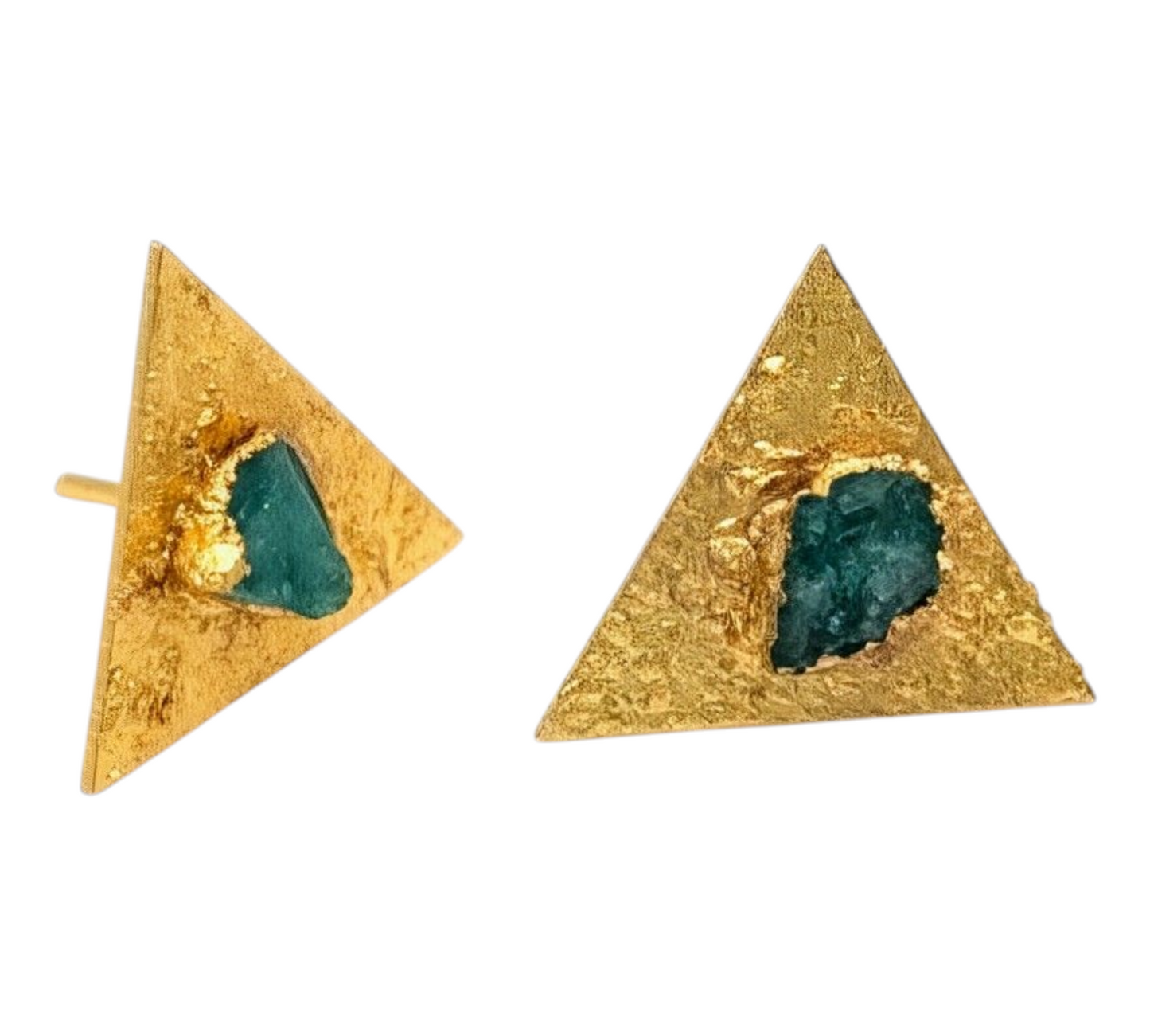 Alma Emerald Triangle Earrings