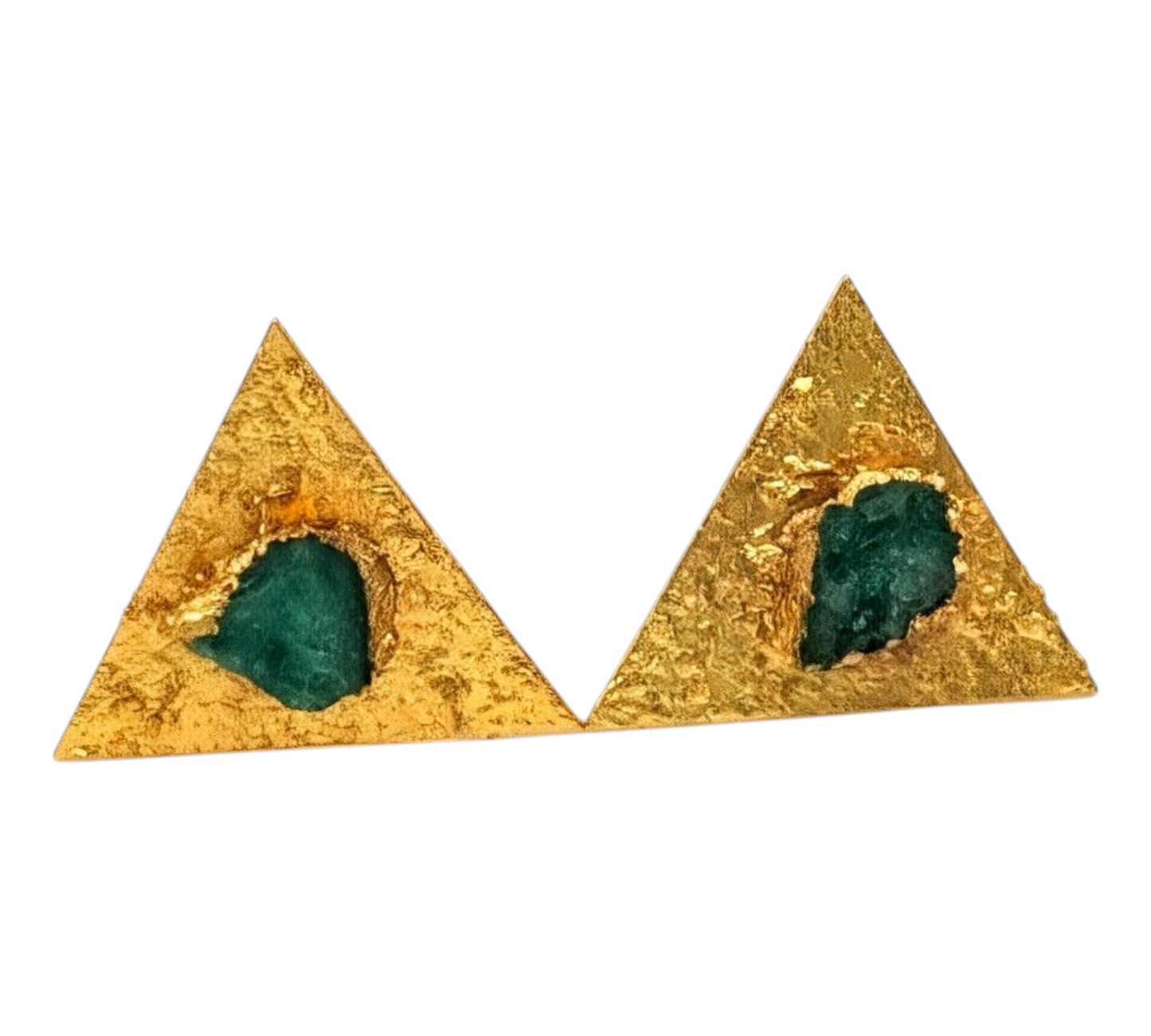 Alma Emerald Triangle Earrings