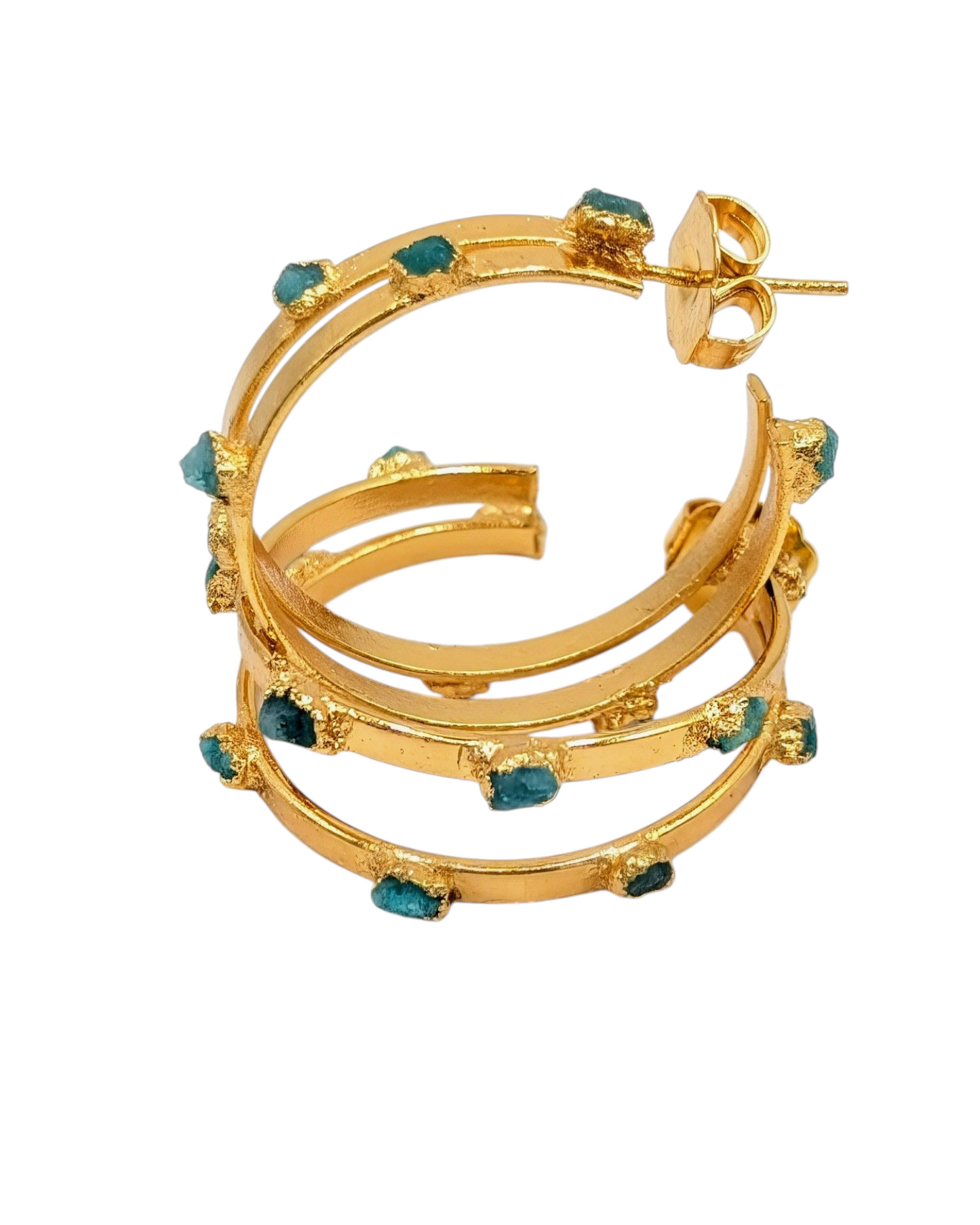 Aureliana Emerald Double Hoop Earrings