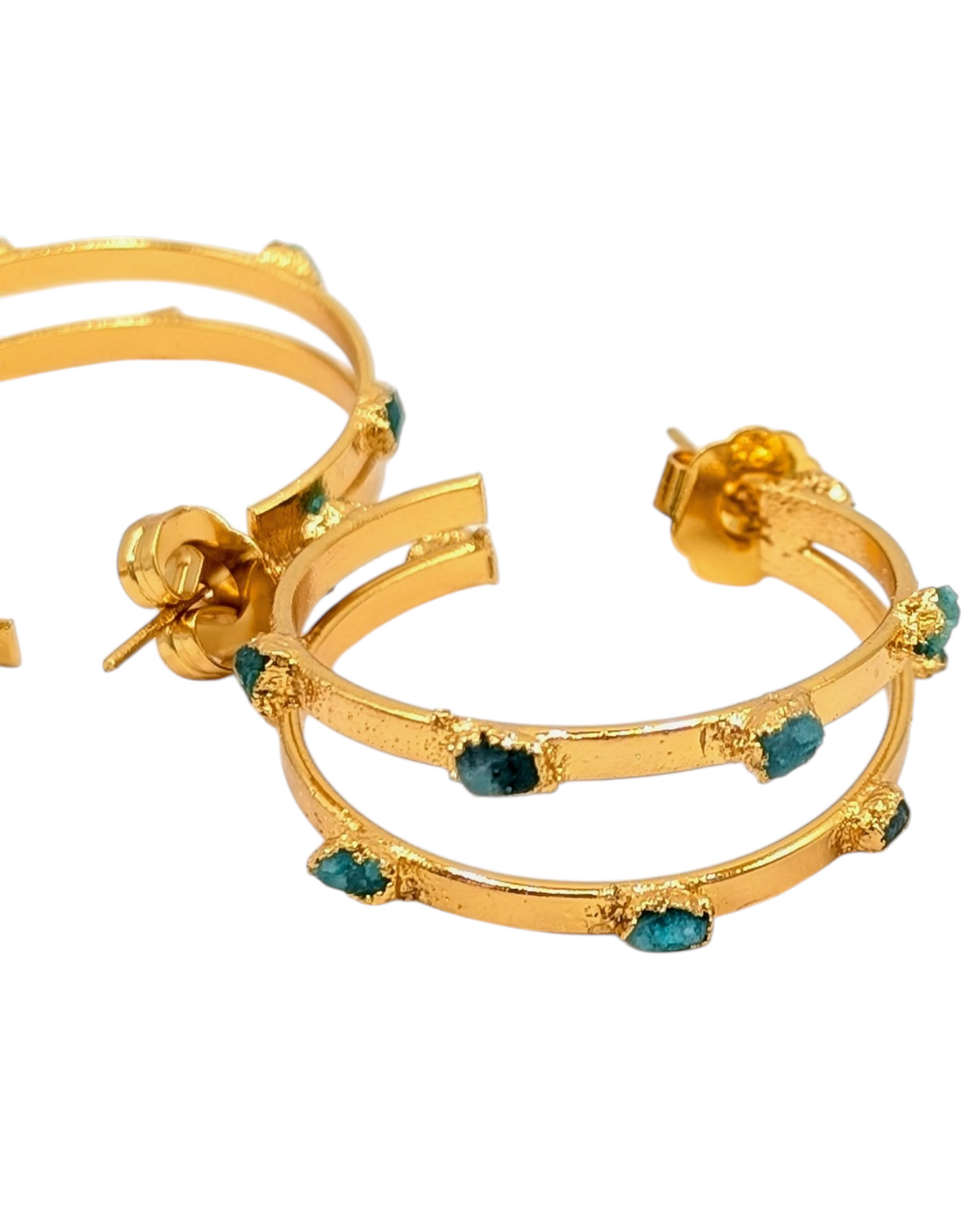 Aureliana Emerald Double Hoop Earrings