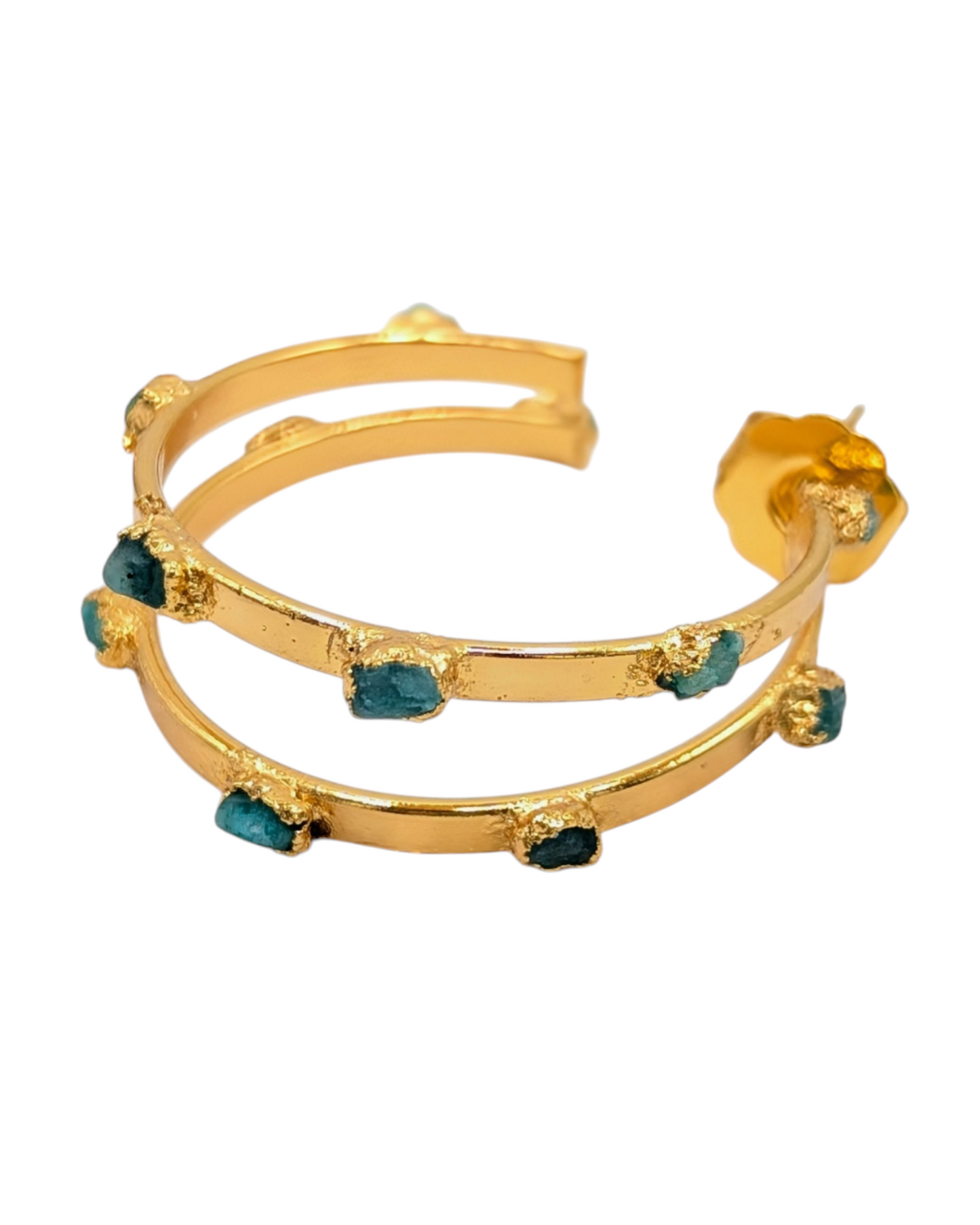 Aureliana Emerald Double Hoop Earrings