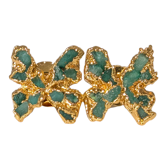 Butterfly Emerald Mosaic Earrings