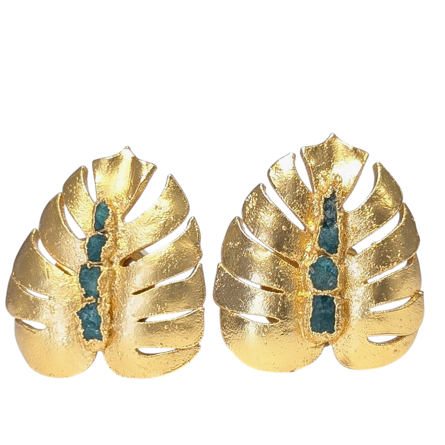 Monstera Emerald Earrings