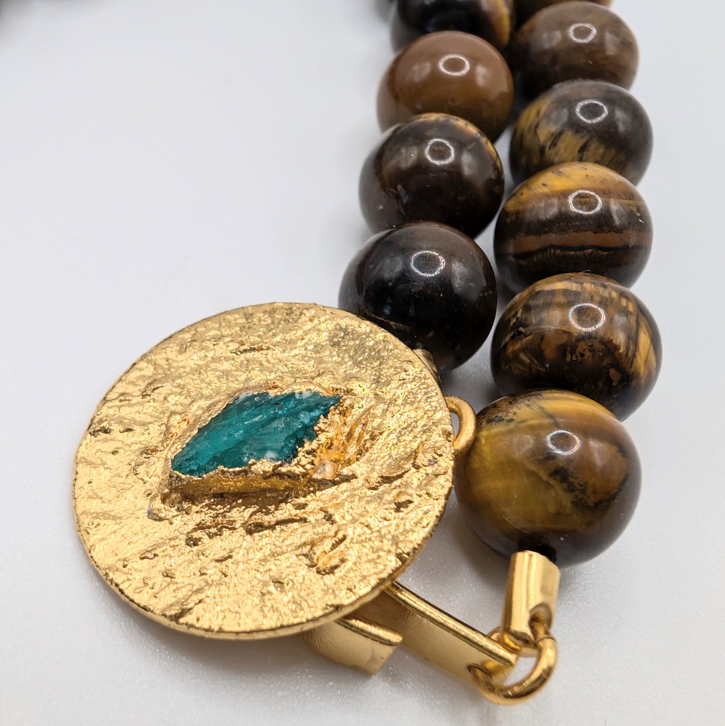 Alma Emerald and Tiger Eye Necklace