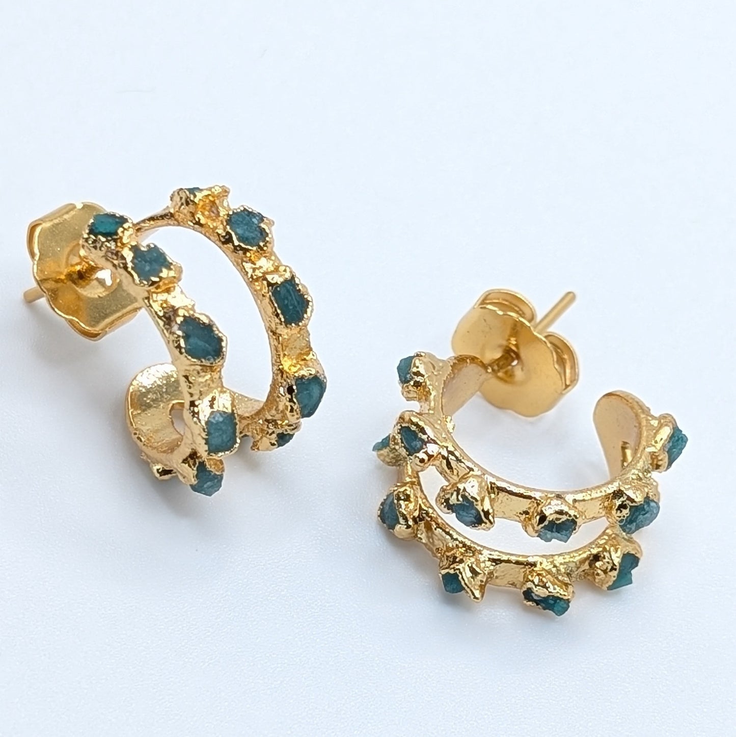 Penelope Emerald Hoop Earrings