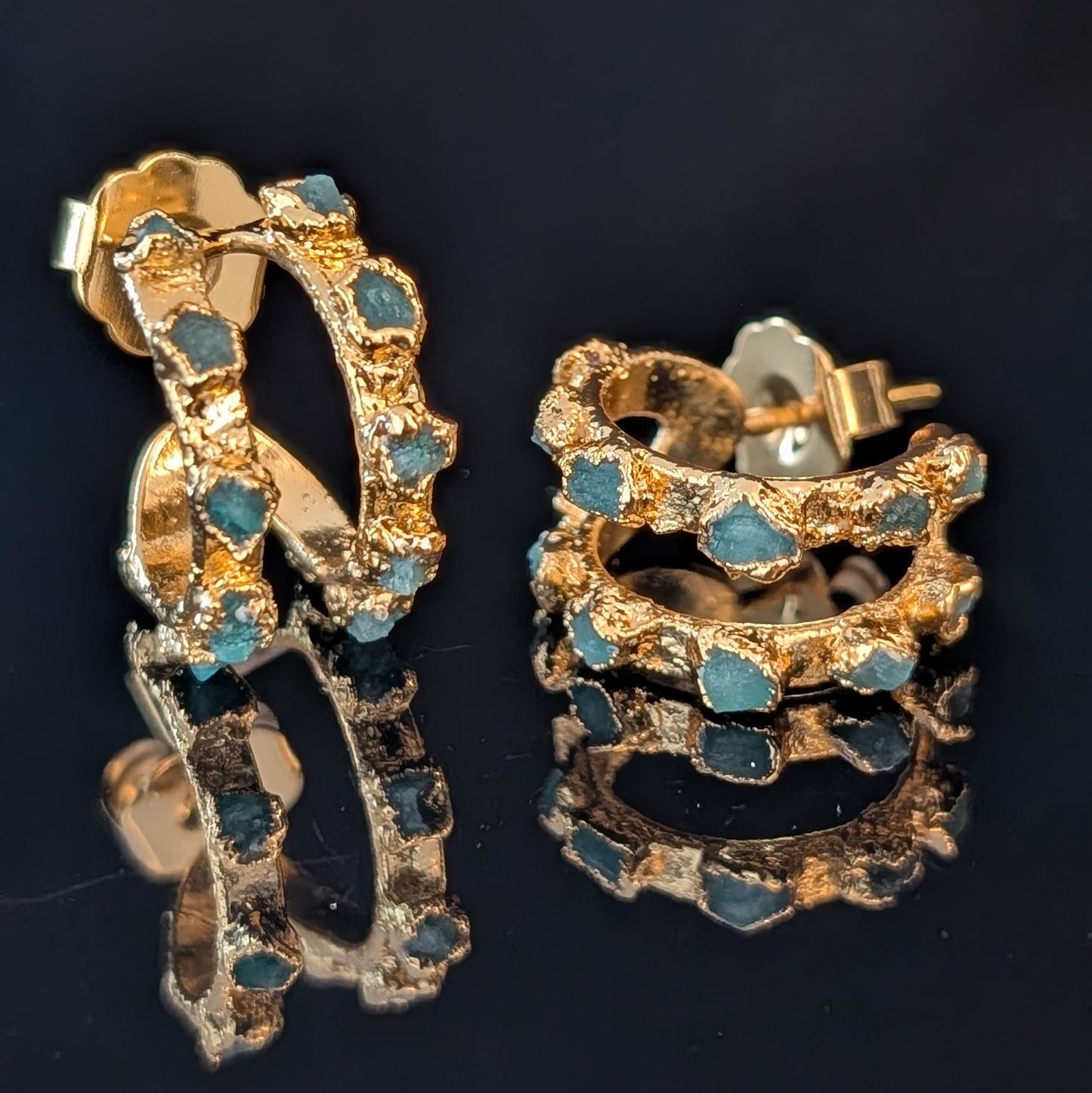 Penelope Emerald Hoop Earrings