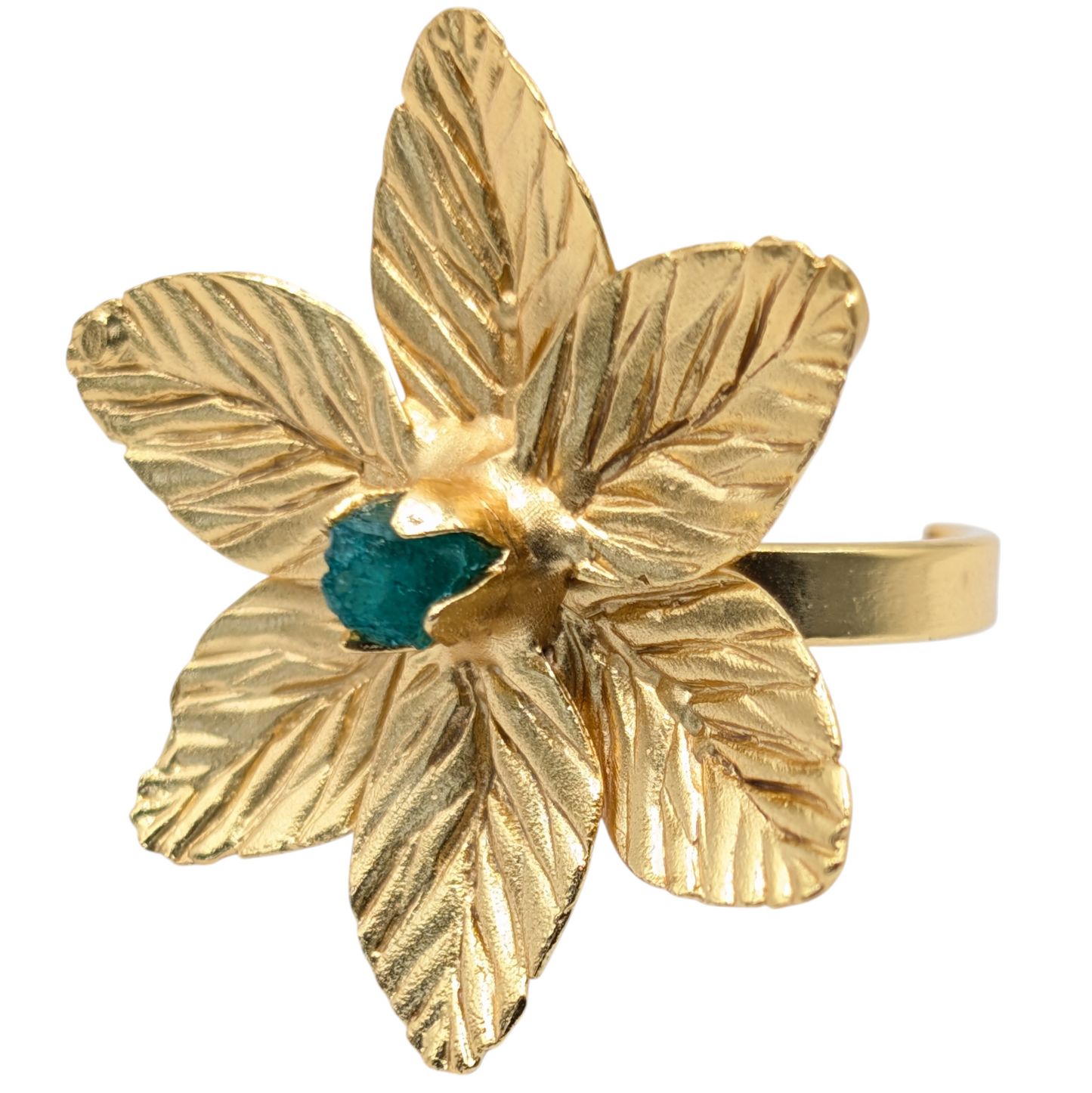 Muze Emerald Flower Ring