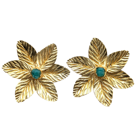 Muze Emerald Flower Earrings