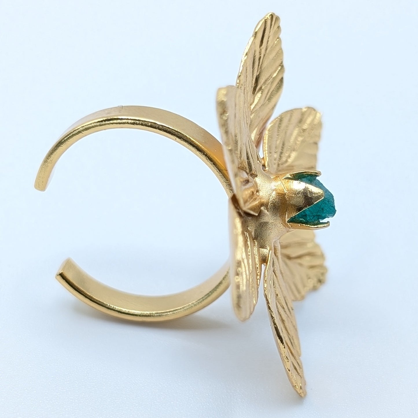 Muze Emerald Flower Ring