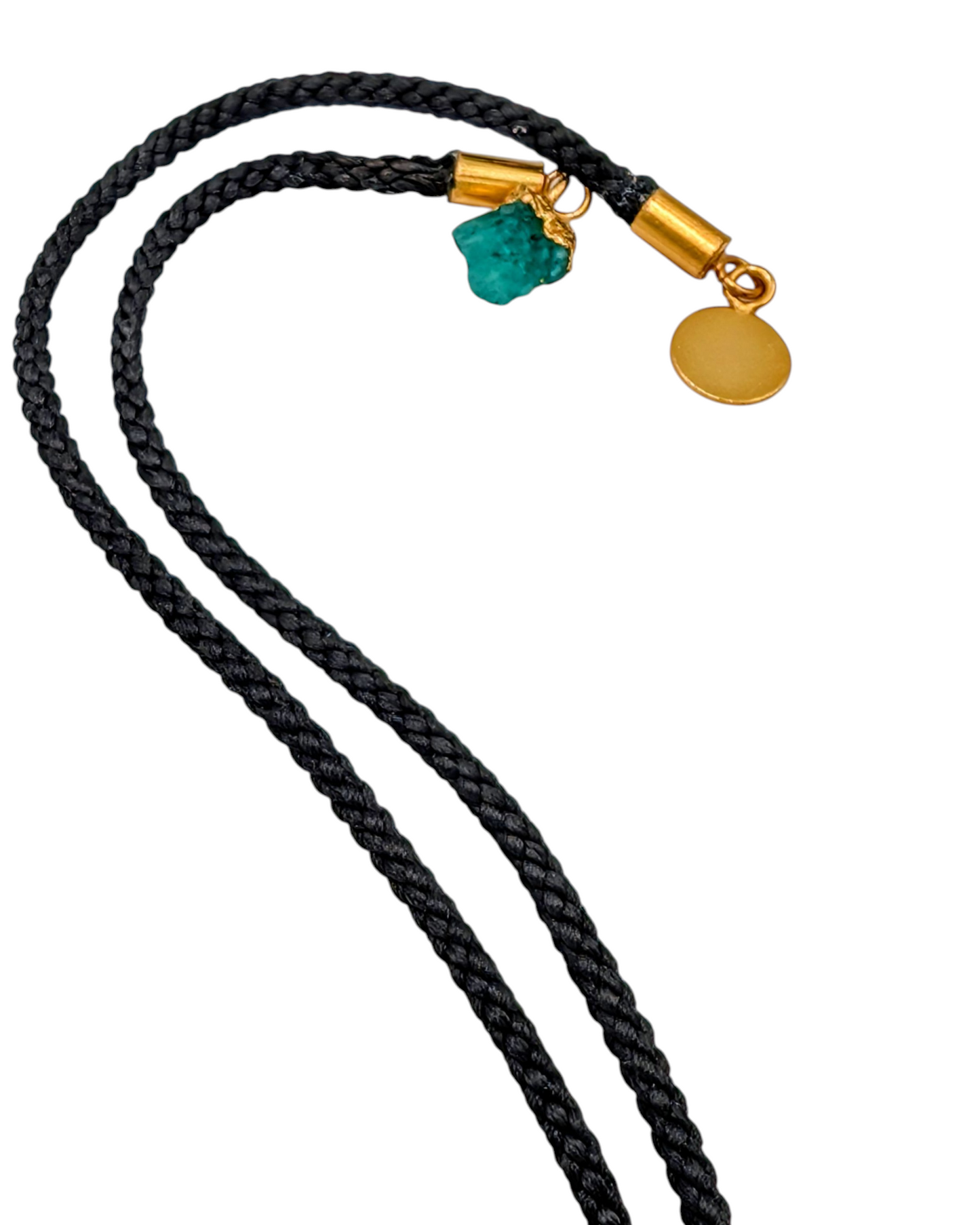 Alma Baila – Japanese Kumihimo Silk Cord Emerald Pendant Necklace