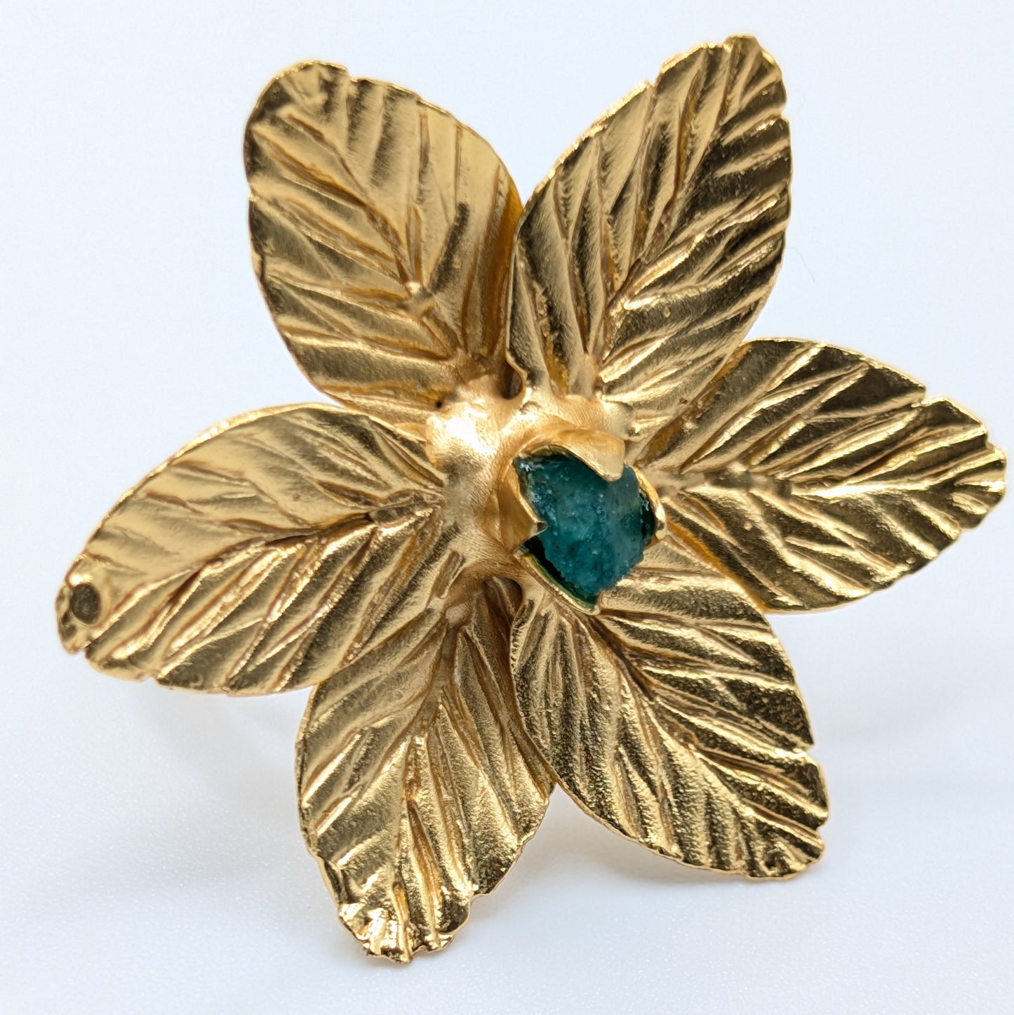 Muze Emerald Flower Ring