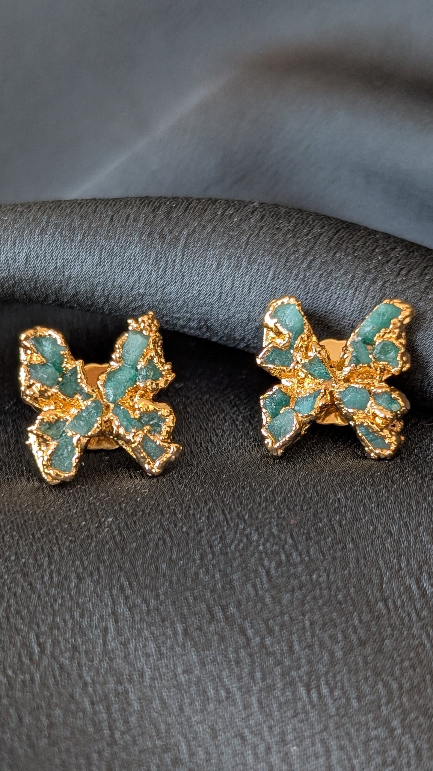 Butterfly Emerald Mosaic Earrings