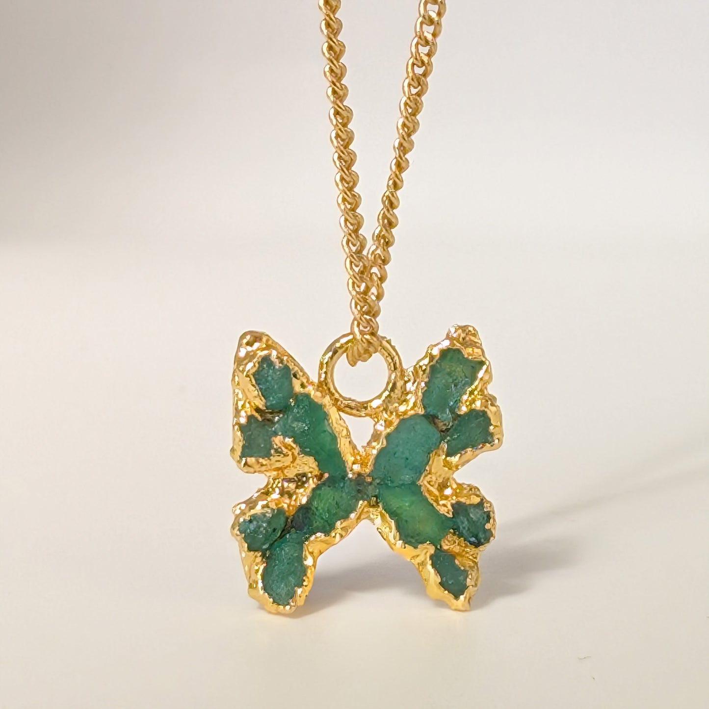 Butterfly Emerald Mosaic Necklace