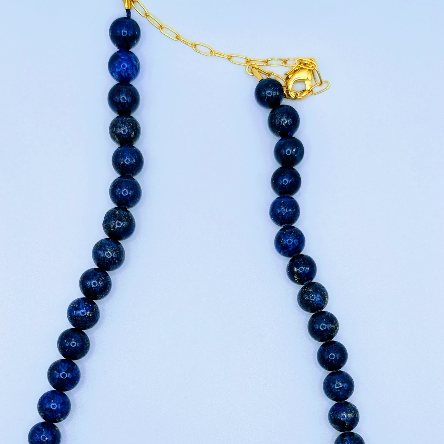 MARINA-Lapis Necklace with Pearl and Emerald Pendant