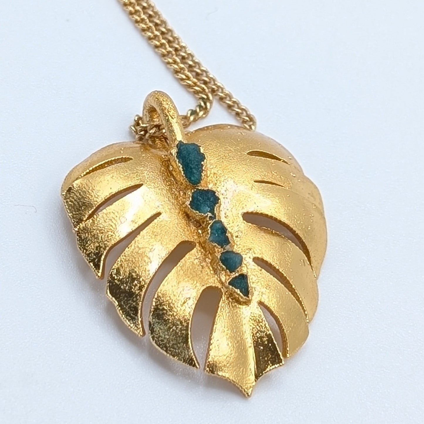 Monstera Emerald Necklace