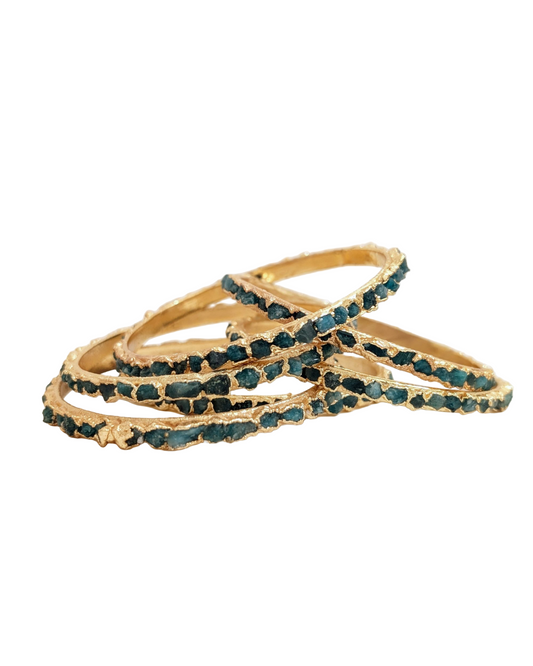 emerald bangle gold plated