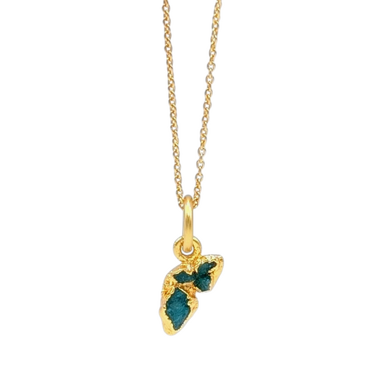 Emerald Mini Butterfly Wing Pendant Necklace