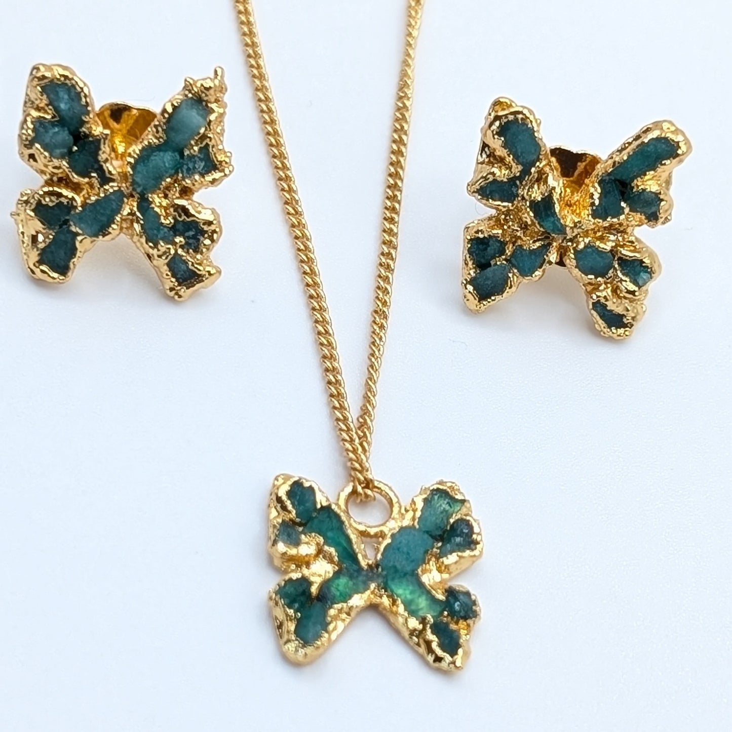 Butterfly Emerald Mosaic Necklace