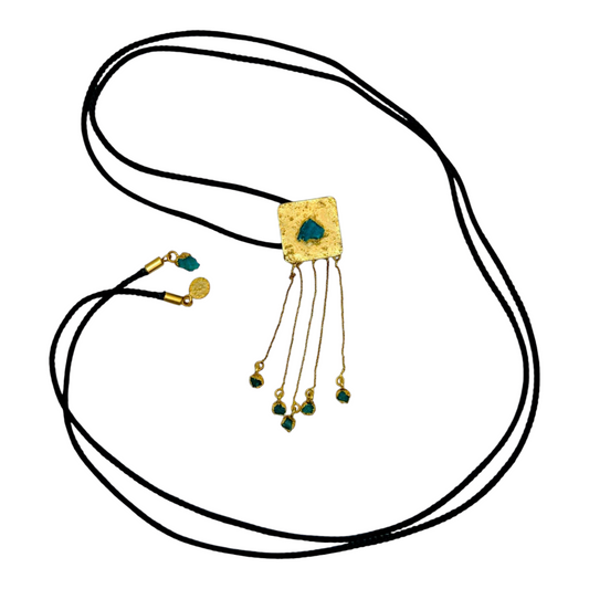 Alma Baila – Japanese Kumihimo Silk Cord Emerald Pendant Necklace