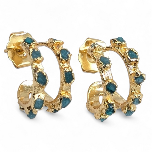 Penelope Emerald Hoop Earrings