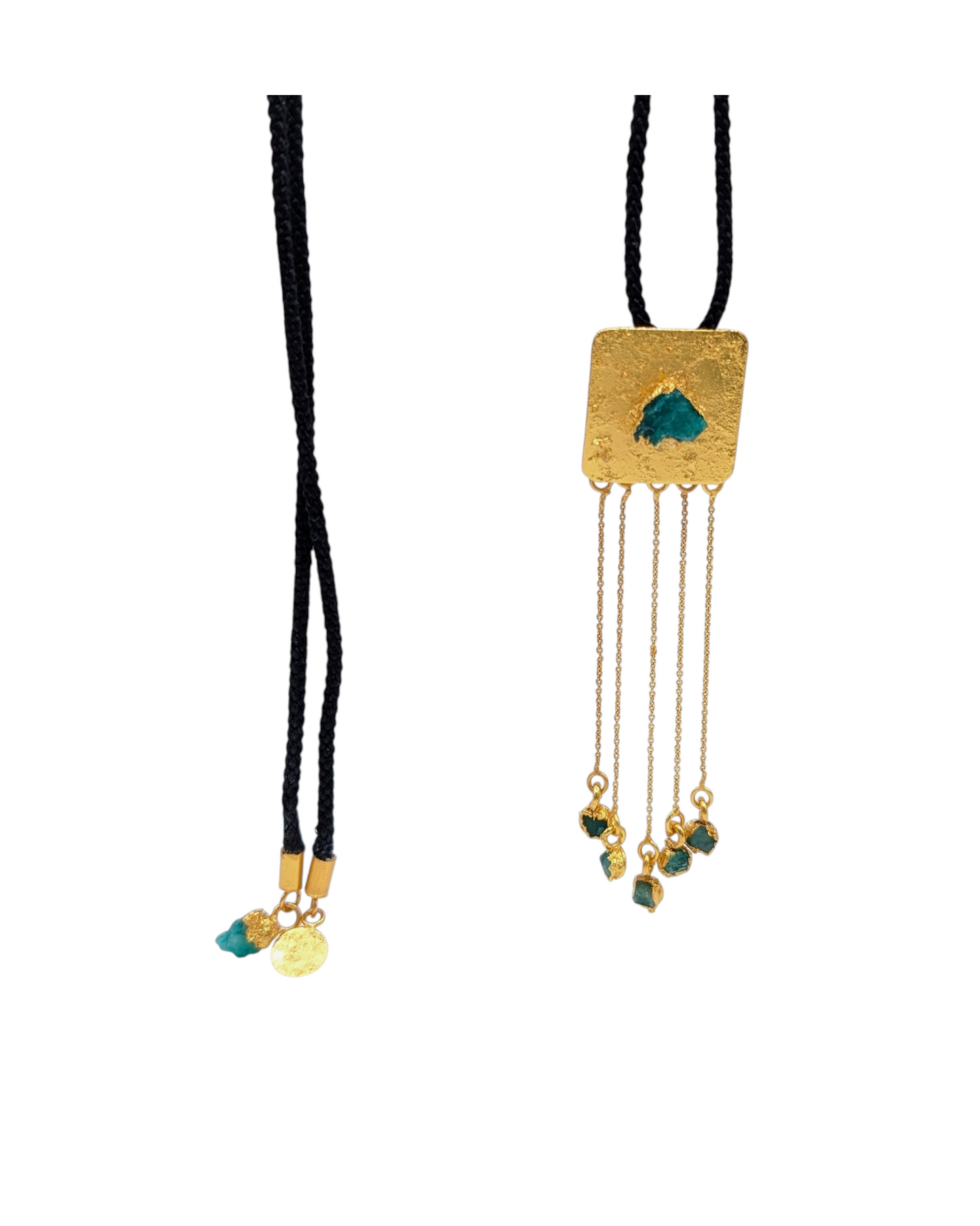 Alma Baila – Japanese Kumihimo Silk Cord Emerald Pendant Necklace