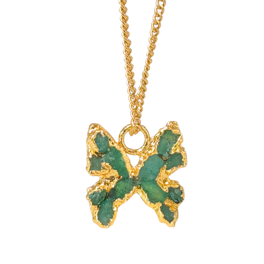 Butterfly Emerald Mosaic Necklace