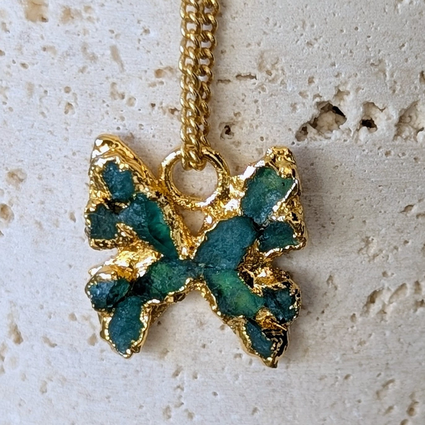 Butterfly Emerald Mosaic Necklace