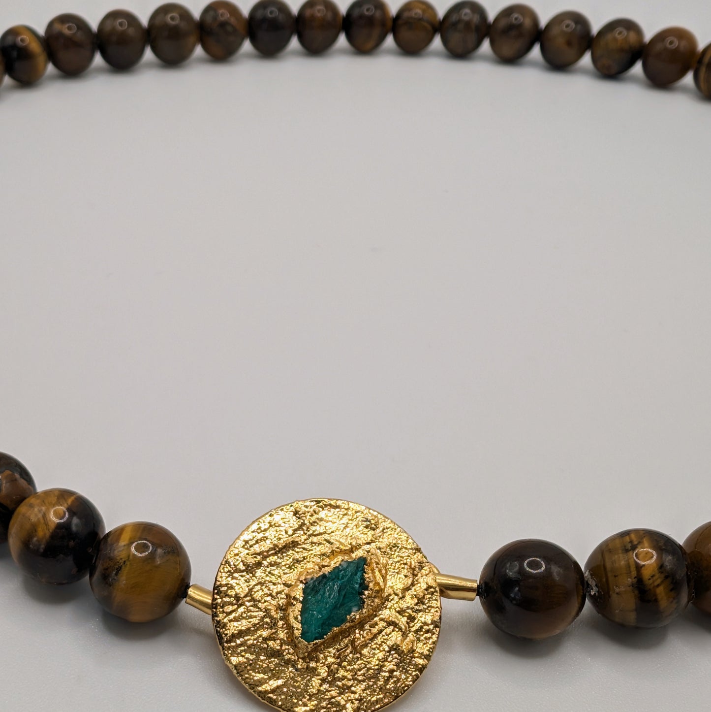 Alma Emerald and Tiger Eye Necklace