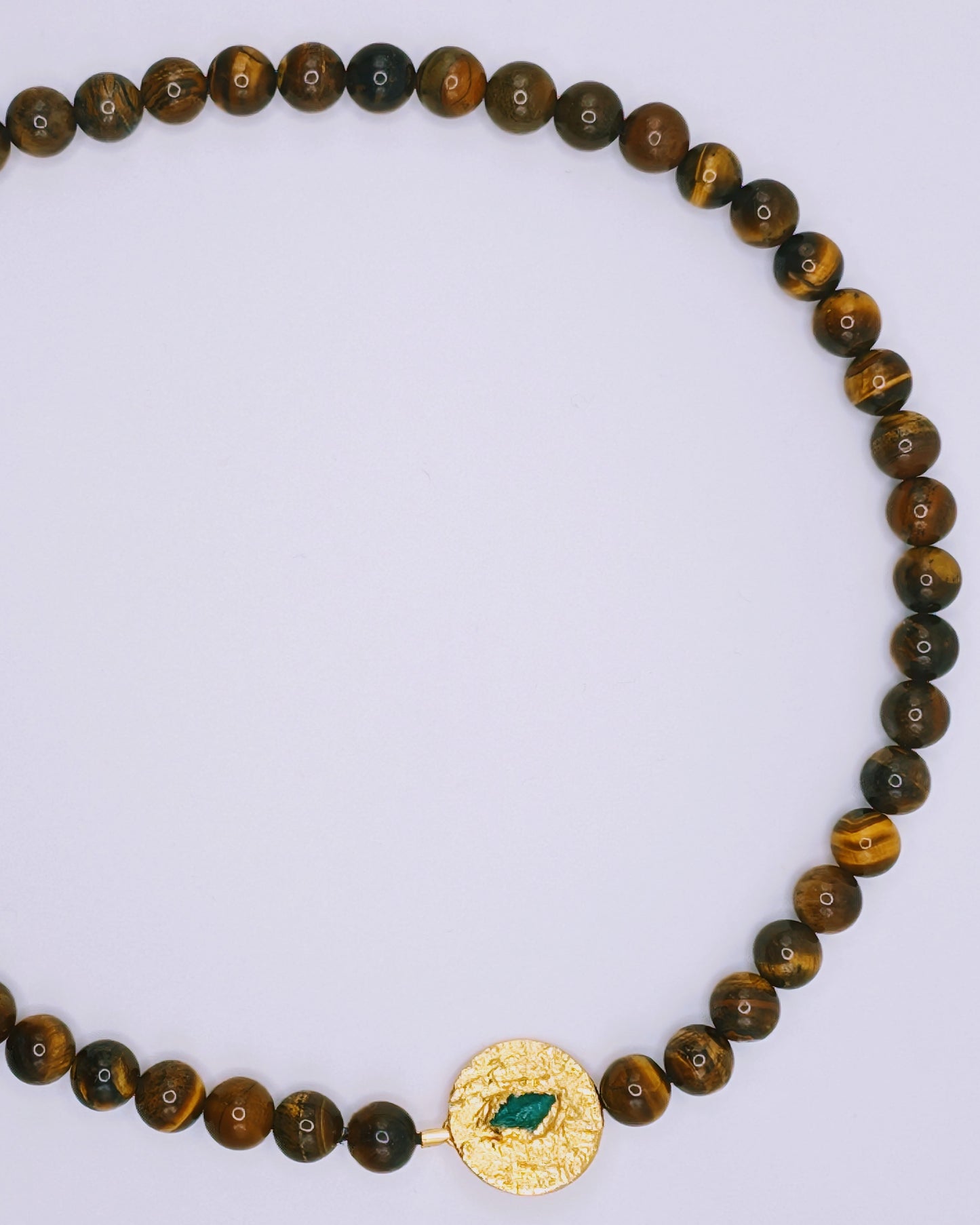 Alma Emerald and Tiger Eye Necklace