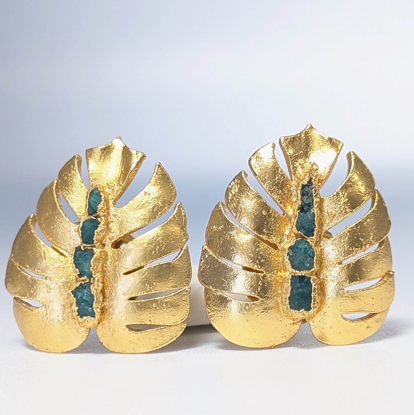 Monstera Emerald Earrings