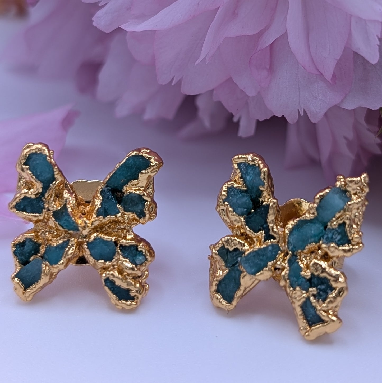 Butterfly Emerald Mosaic Earrings
