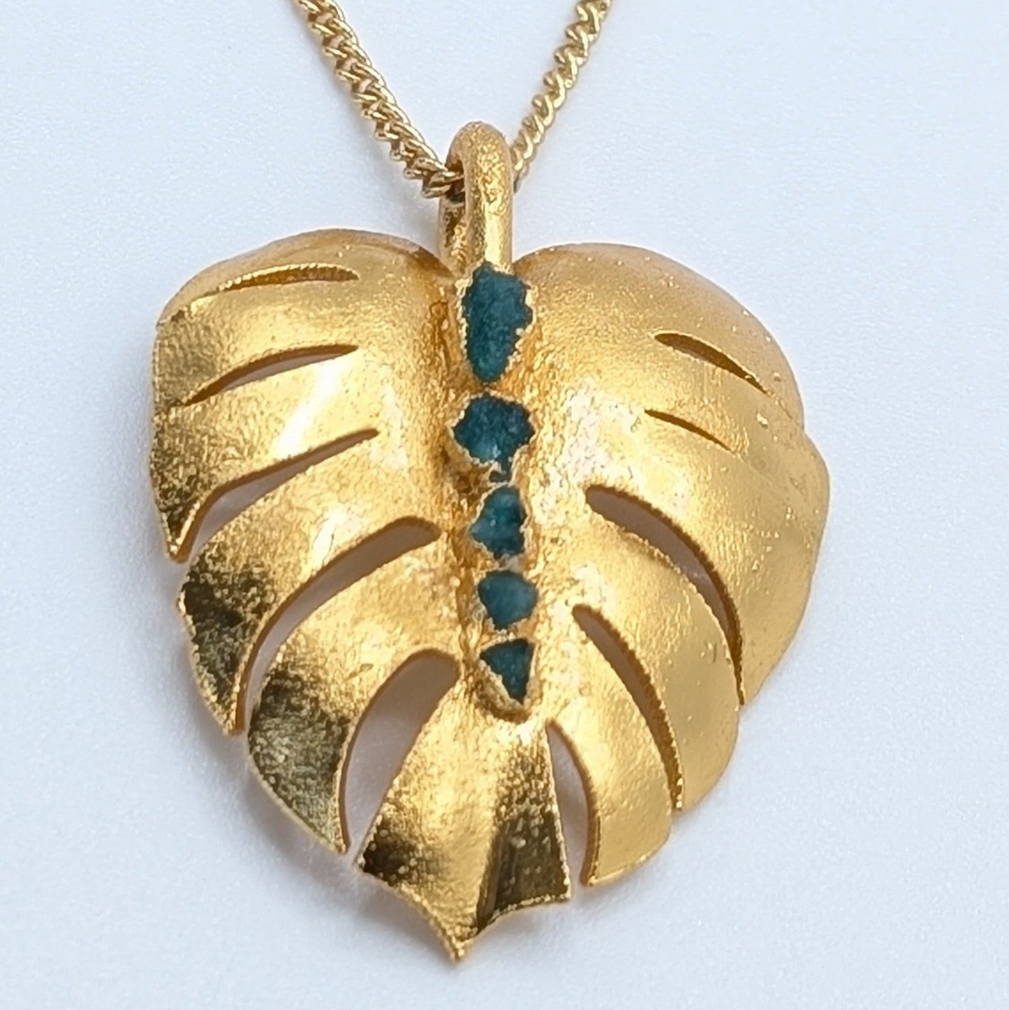 Monstera Emerald Necklace