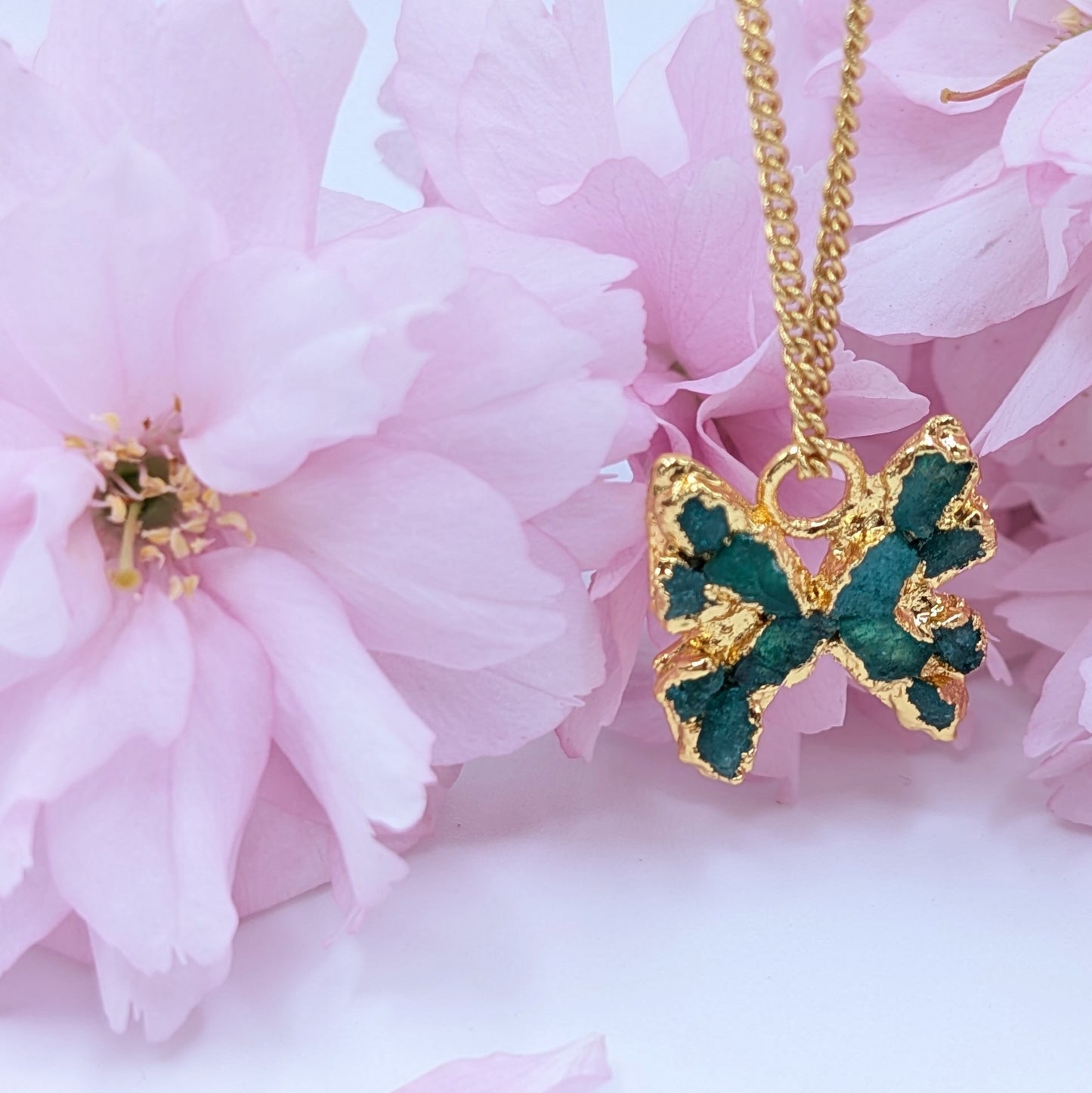 Butterfly Emerald Mosaic Necklace